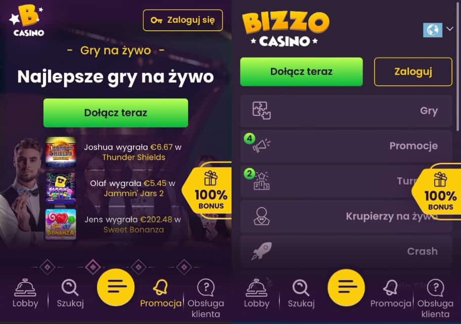 bizzo kasyno screenshot 2